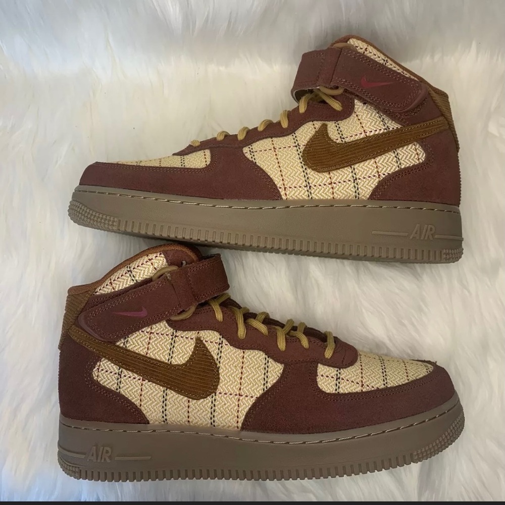Nike Air Force 1 Mid '07 LV8 Plaid Gum Dark Brown